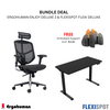 Ergohuman Enjoy Deluxe 2 Full Mesh Ergonomic Chair With Headrest + Flexi Deluxe Ergonomic Adjustable Standing Desk