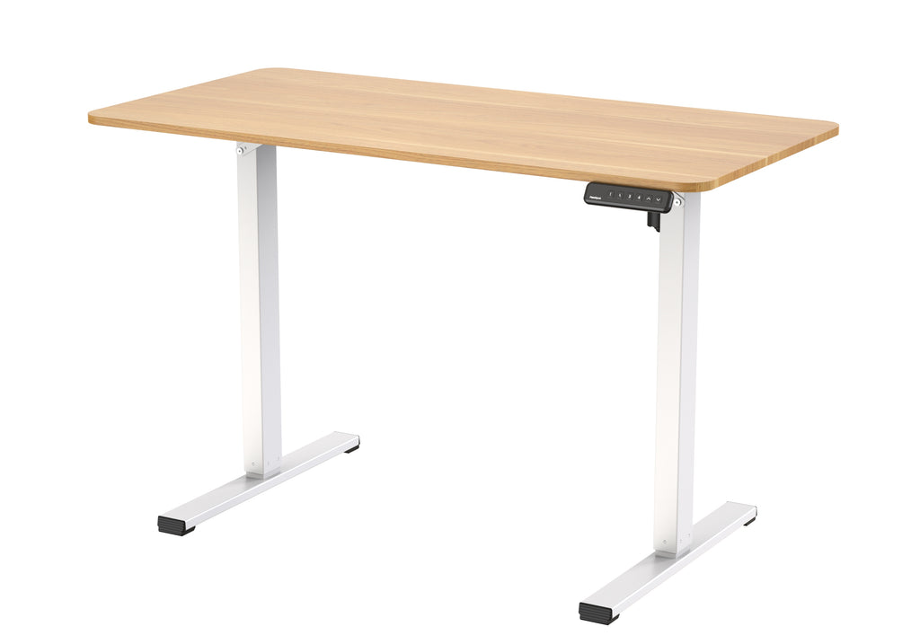 Flexispot FQ2 Adjustable Height Standing Desk White Frame with Oak Desk Top