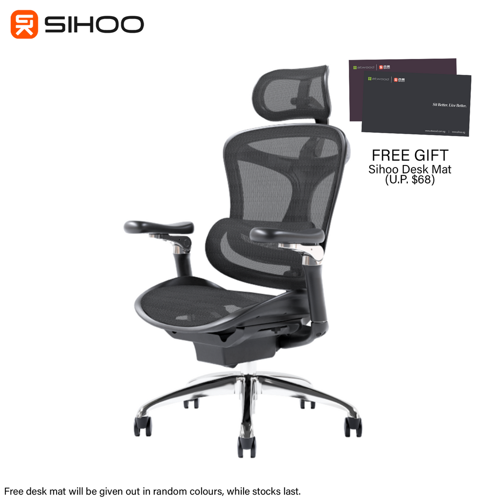 *FREE DESK MAT* Sihoo Doro C300 Mesh Ergonomic Office Chair Without Legrest