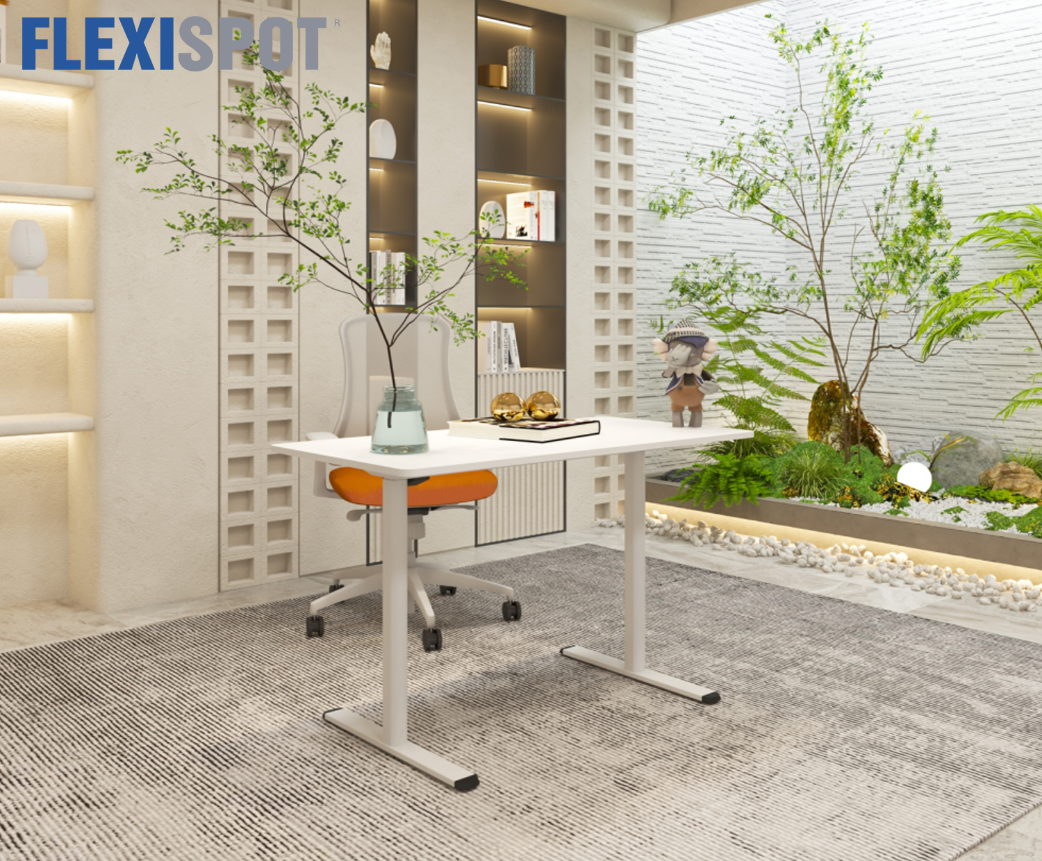 Flexispot Q QE1 Adjustable Standing and Sitting Ergonomic Desk Black C