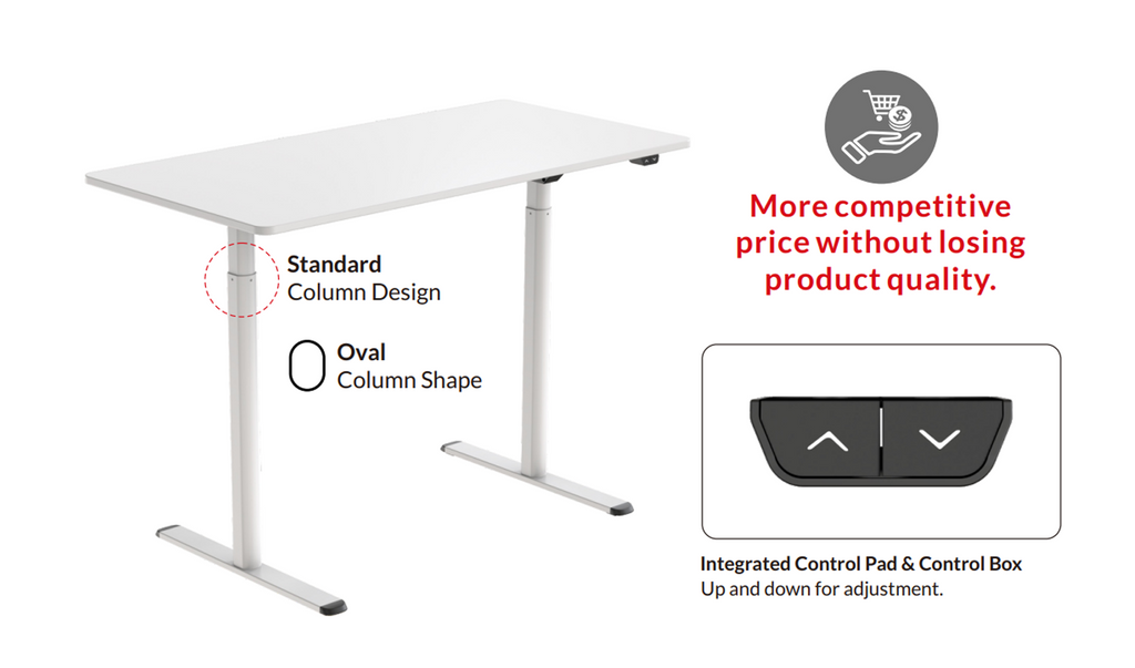 Flexispot Q QE1 Adjustable Standing and Sitting Ergonomic Desk Black C