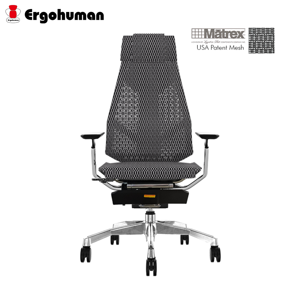 Ergohuman Genidia Matrex USA Patent Mesh Ergonomic Office Chair with Legrest