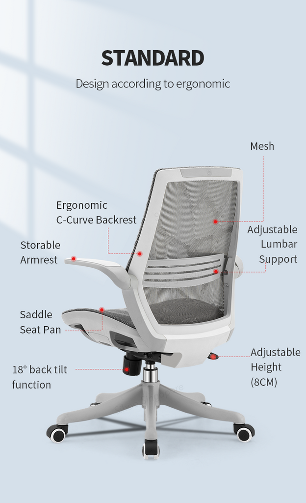 FREE DESK MAT Sihoo M59B Black Mesh Ergonomic Office Chair with Lift