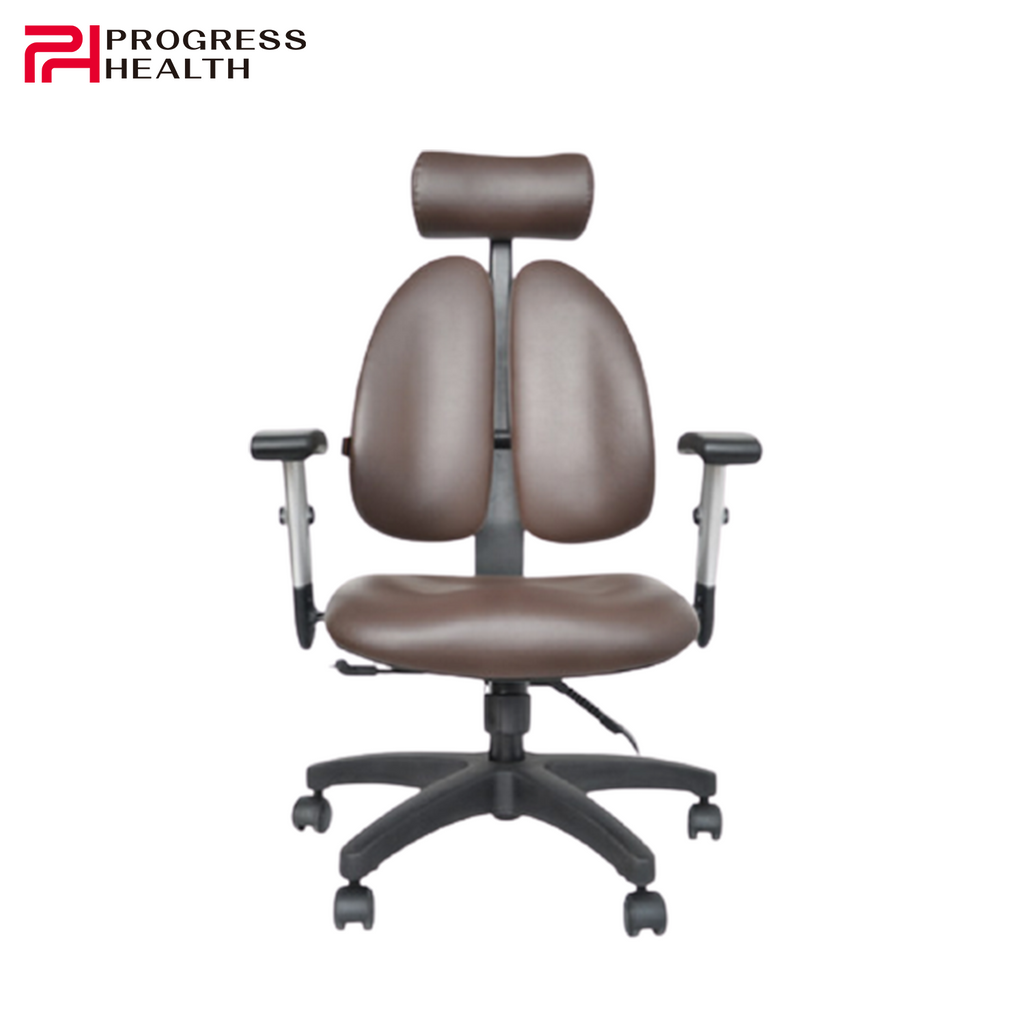 Progress Health OrthoSeries VII Brown Leather Ergonomic Office Chair