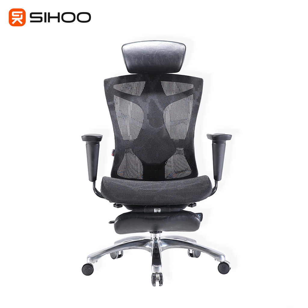 Sihoo V1 Black Ergonomic Office Chair with Legrest 3 Years Limited Wa