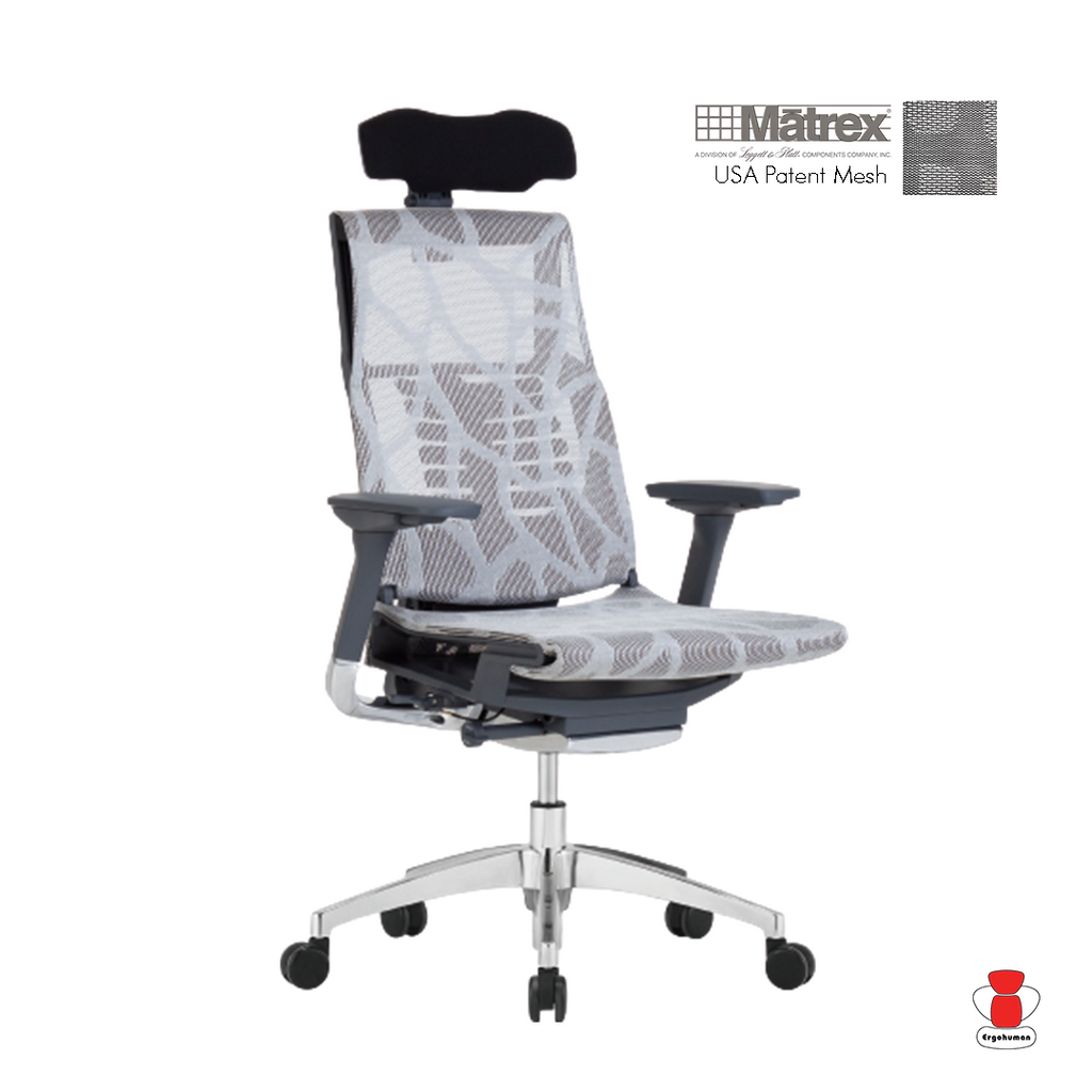 Pofit World Class Ergonomic Office Chair With White Mesh And Apps "COMFORT SMART" Version