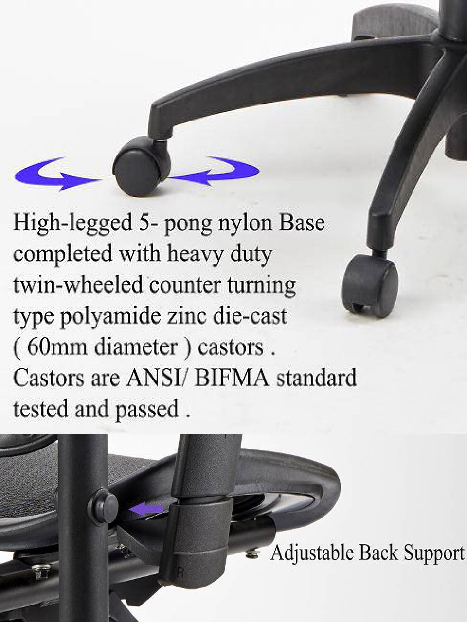 Medwin E8515 Twinback Matrex USA Patent Mesh Ergonomic Office Chair